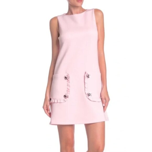 Betsey Johnson Pink Mimosa Sheath Mini Dress Sz 4 - Picture 1 of 11